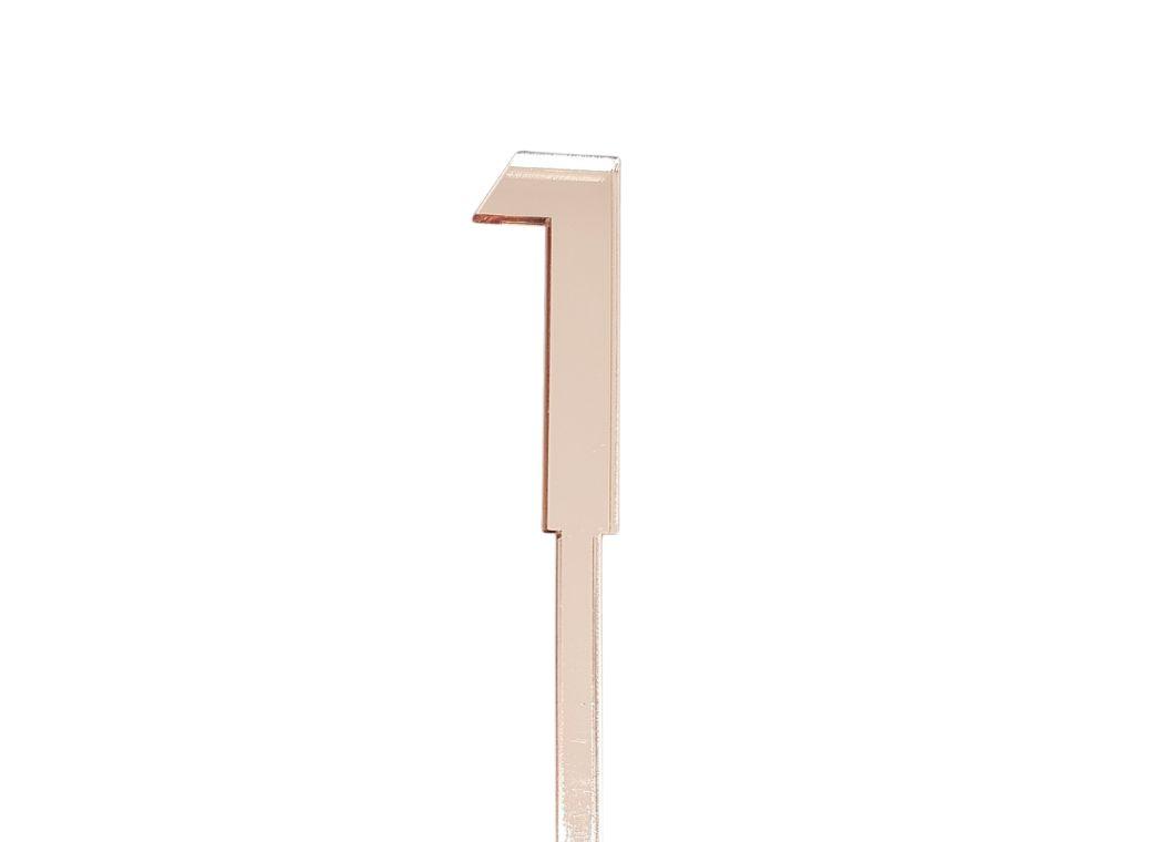 4.5cm Acrylic Number 1 - Rose Gold