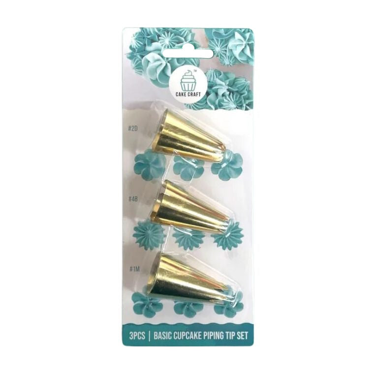 Cake Craft 3pce Basic Cupcake Piping Tip Set