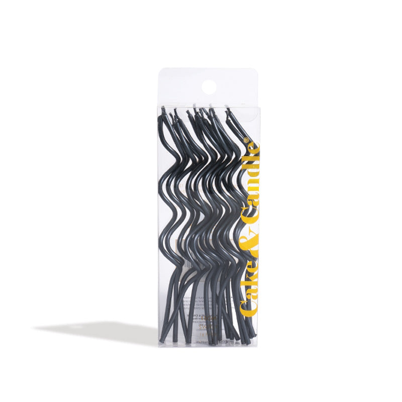 Swirly Cake Candles - Black