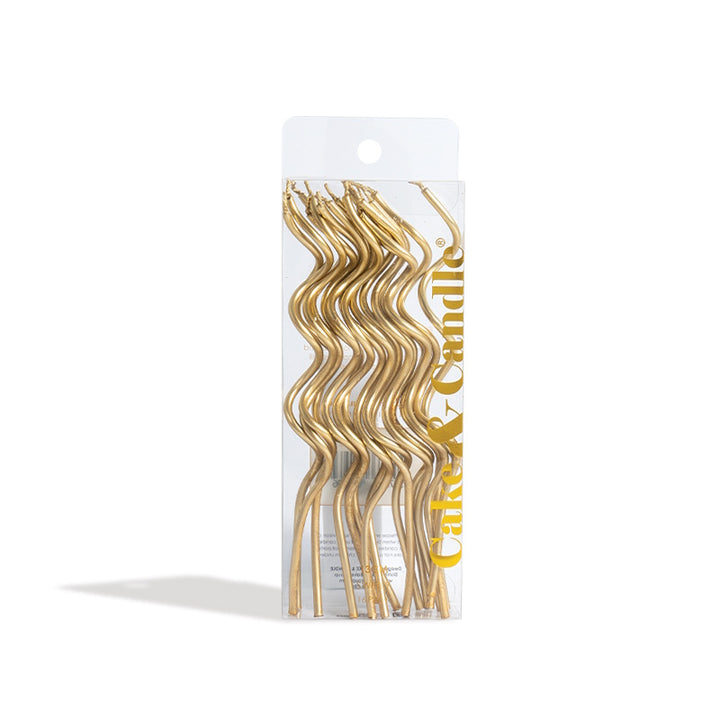 Swirly Cake Candles - Gold