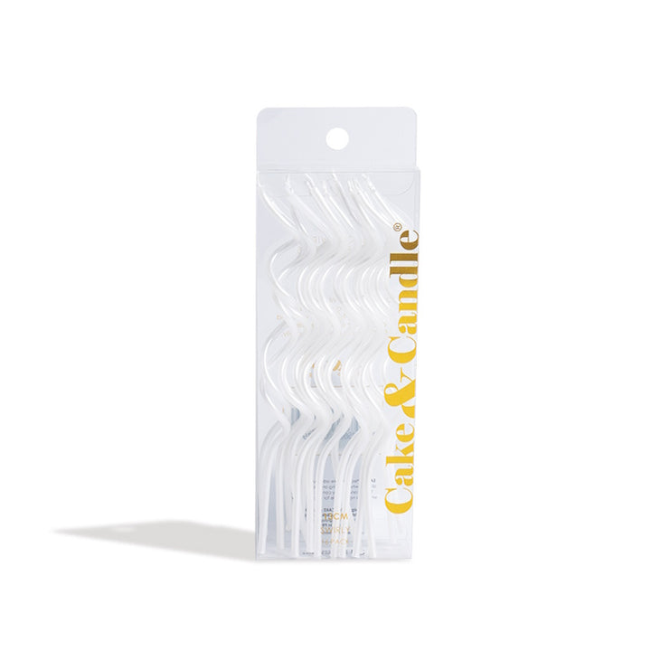 Swirly Cake Candles - White