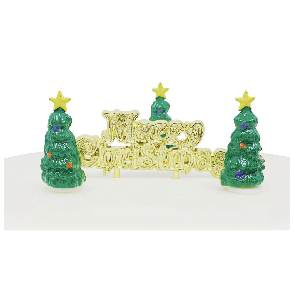 Christmas Trees with Gold Motto Decorating Kit