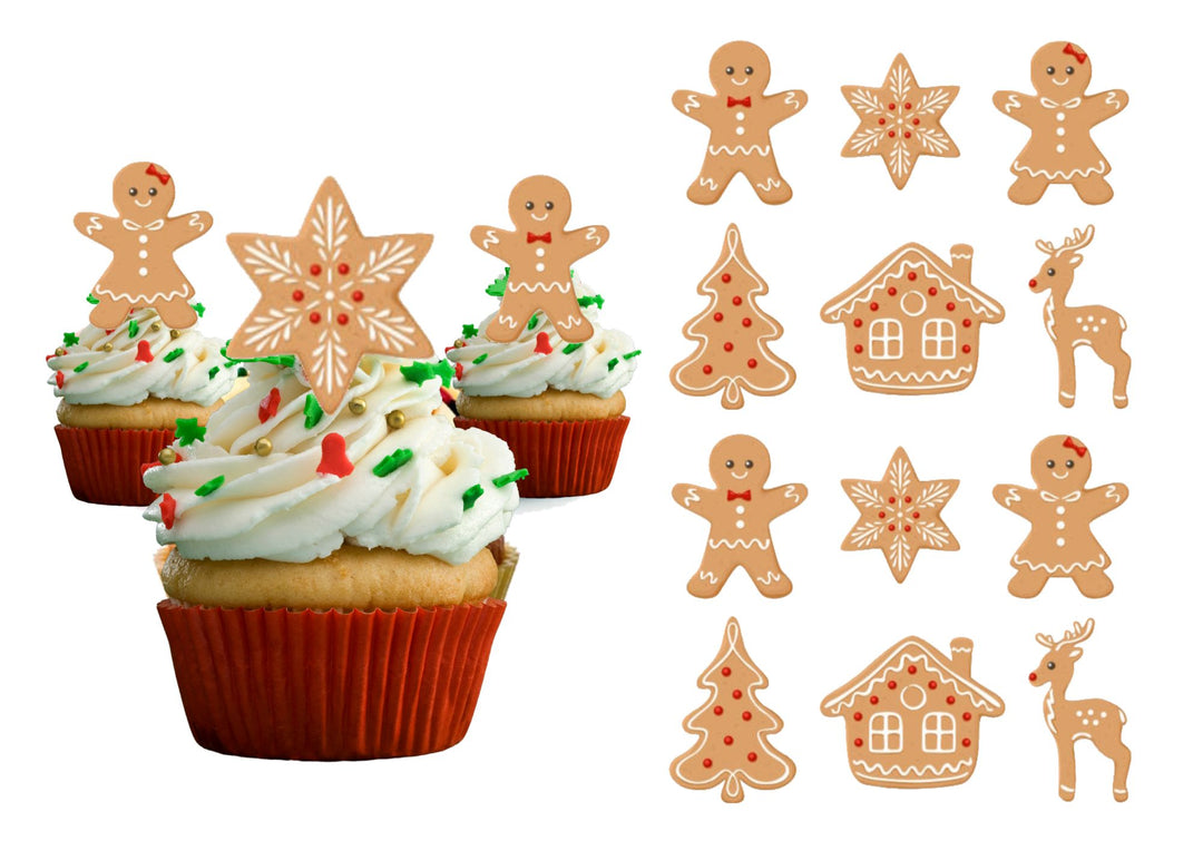 Edible Wafer Toppers - Gingerbread Family