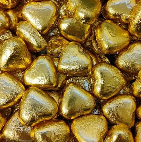 Milk Chocolate Hearts 8pk - Gold