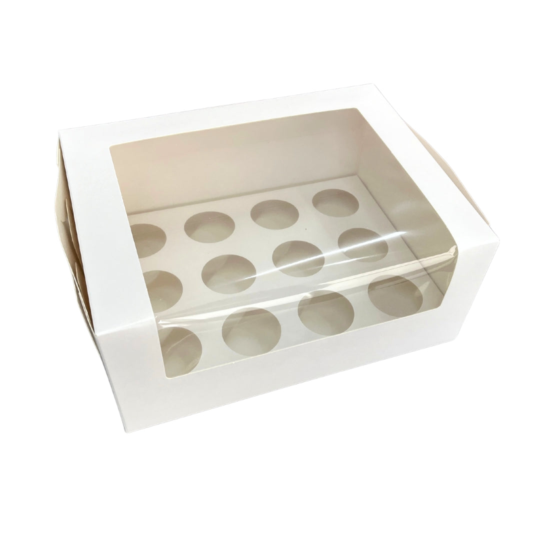 White Cupcake Box 12-Hole - Mini