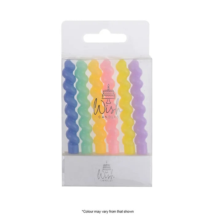 Pastel Twister Candles 6pk