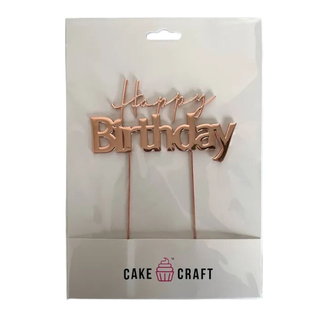 Rose Gold Metal Topper - Happy Birthday