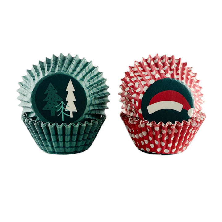 Wilton Mini Cupcake Cases - Santa Hat & Trees 50pk