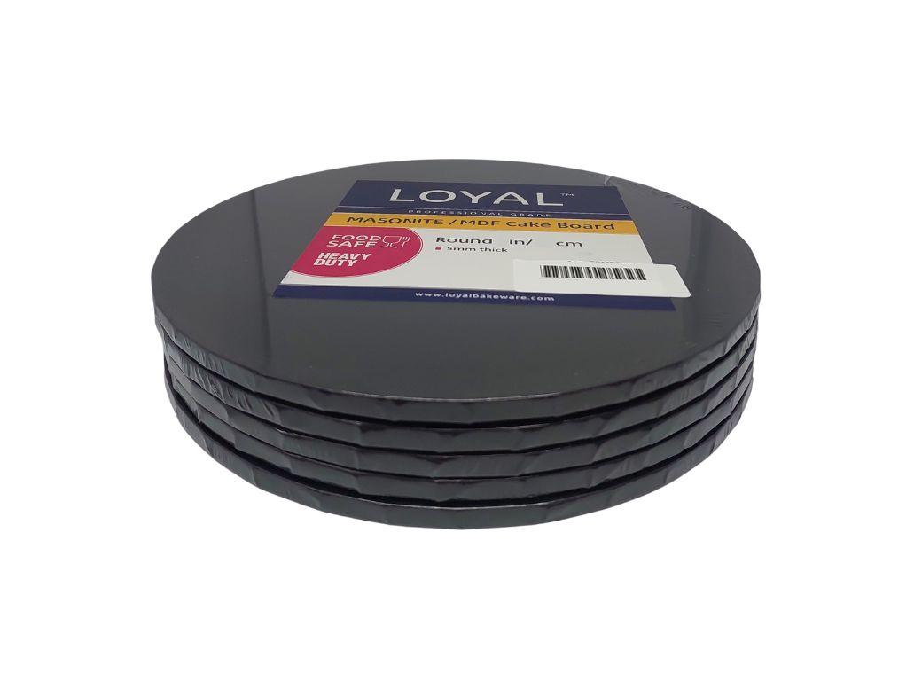 Loyal Black Masonite Round Cake Board 6in