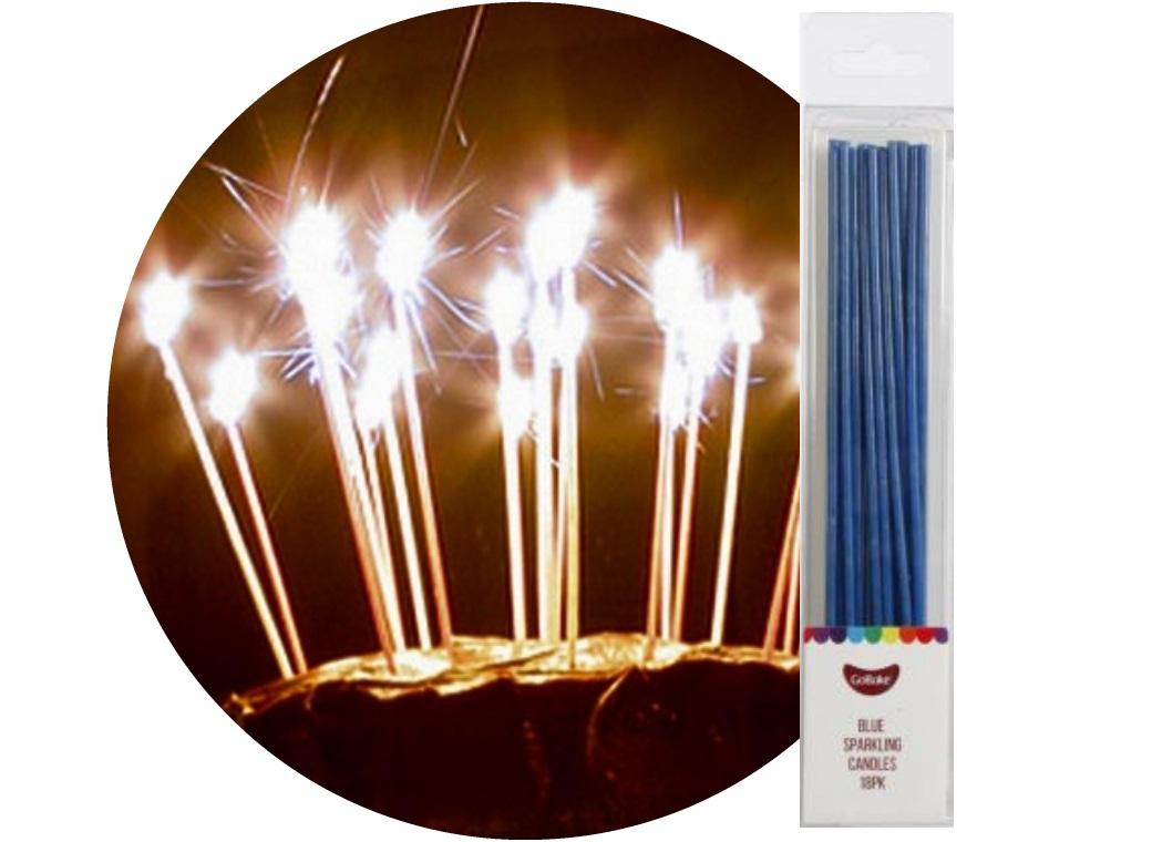 Sparkling Candles 18pk Blue