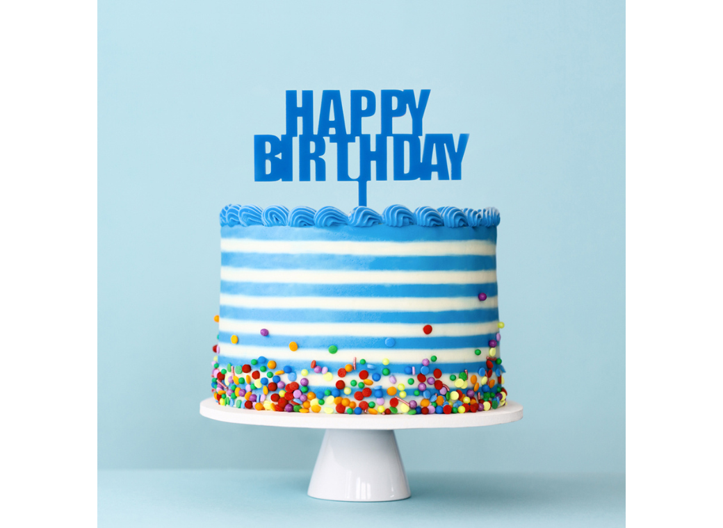 Bold Happy Birthday Topper - Blue