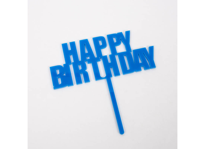 Bold Happy Birthday Topper - Blue