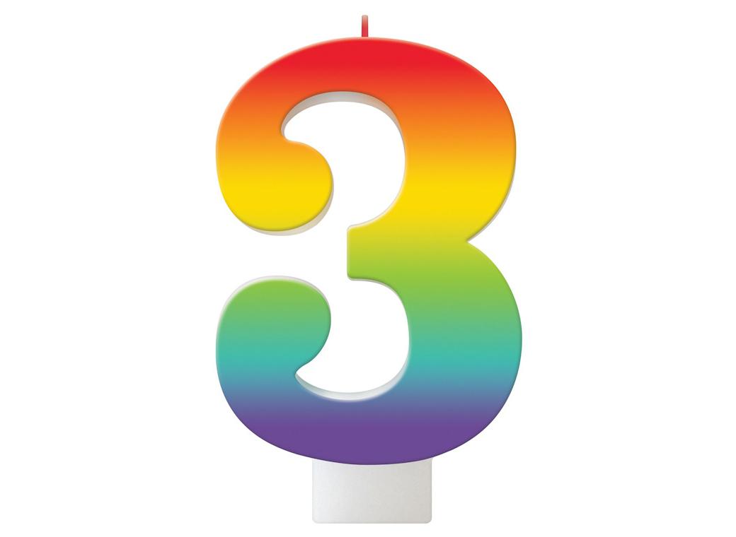 Bright Rainbow Candle - No. 3