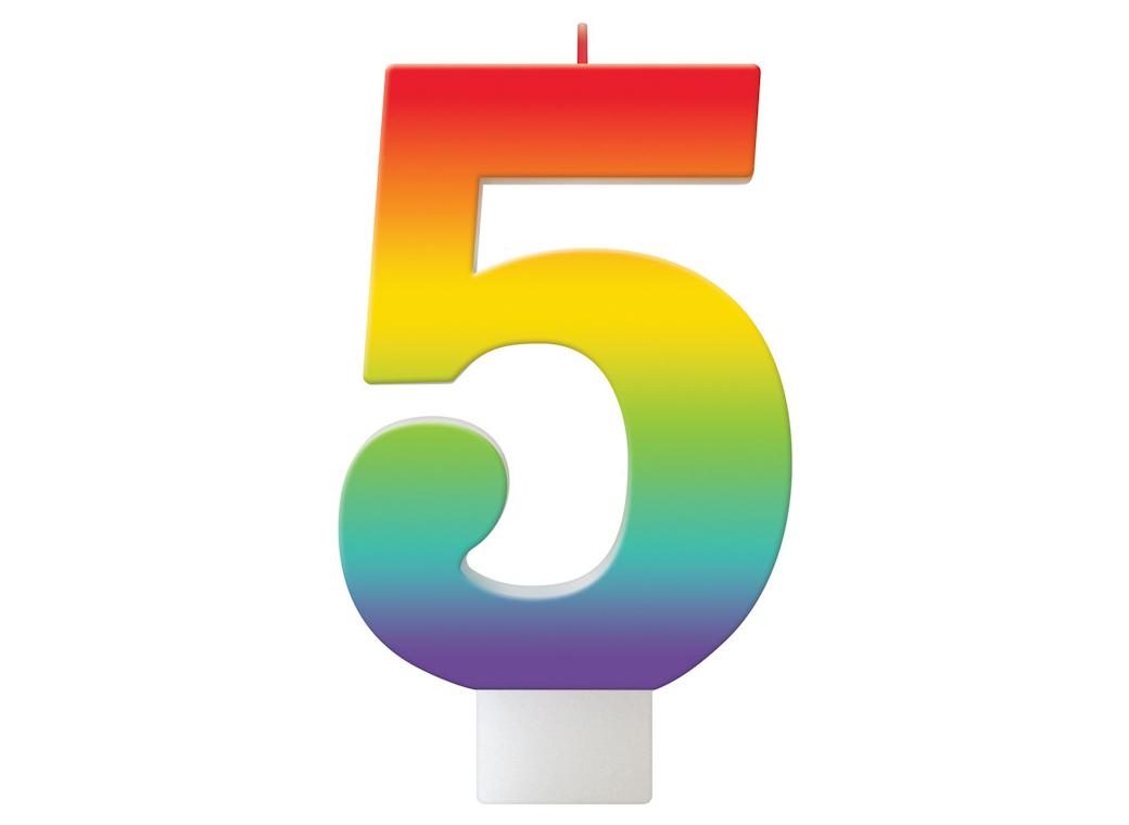 Bright Rainbow Candle - No. 5