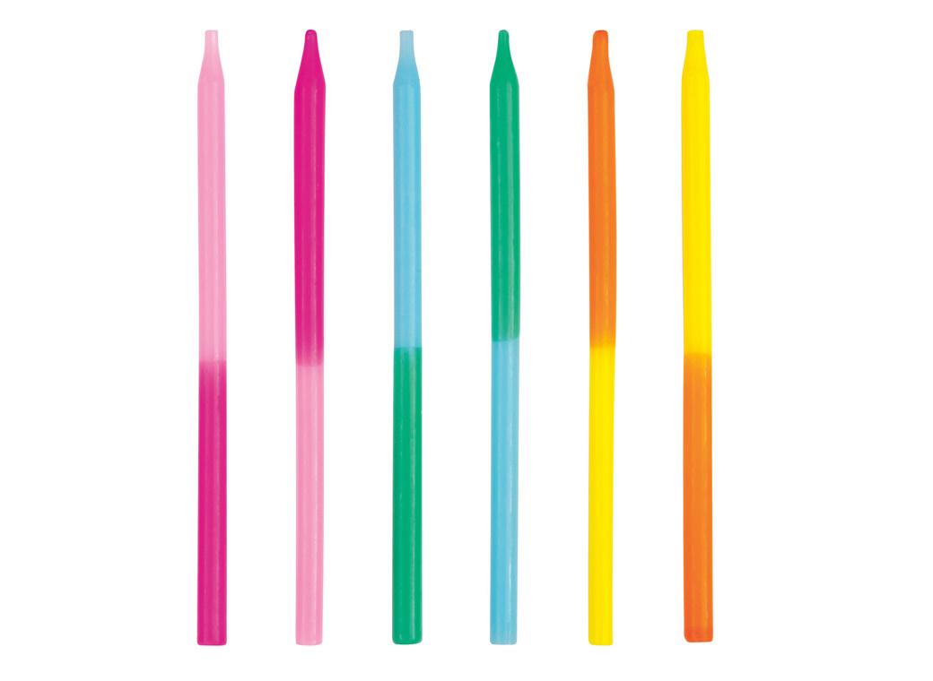 Bright Two-Tone Candles 12pk