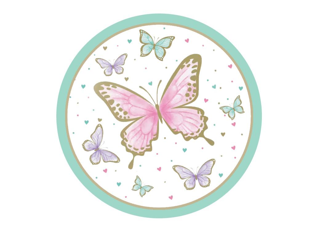 Edible Icing Image - Butterfly Shimmer Round