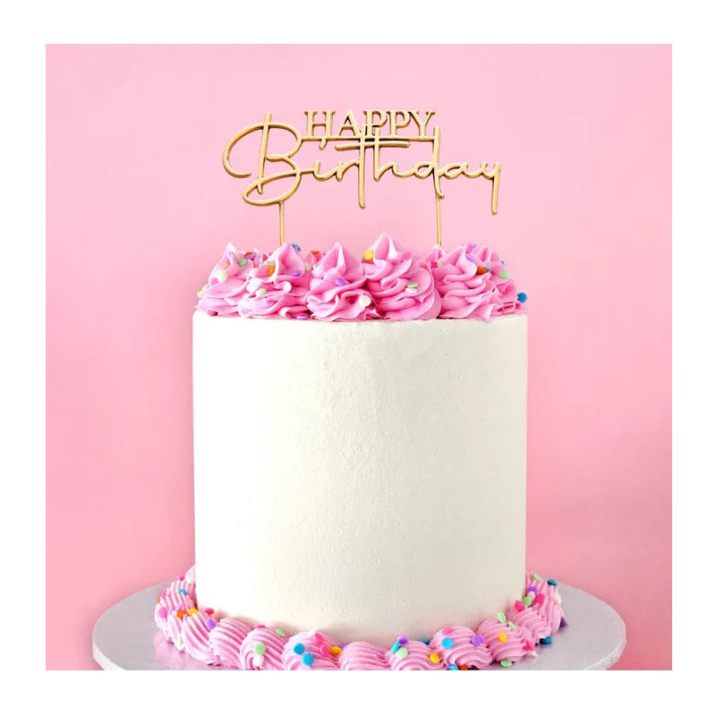 Gold Metal Topper - Happy Birthday Style #2