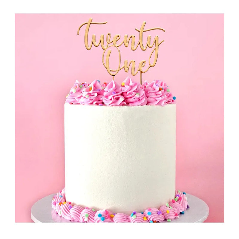 Gold Metal Cake Topper - Twenty One