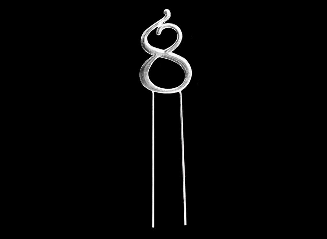 Silver Cake Topper - Number 8