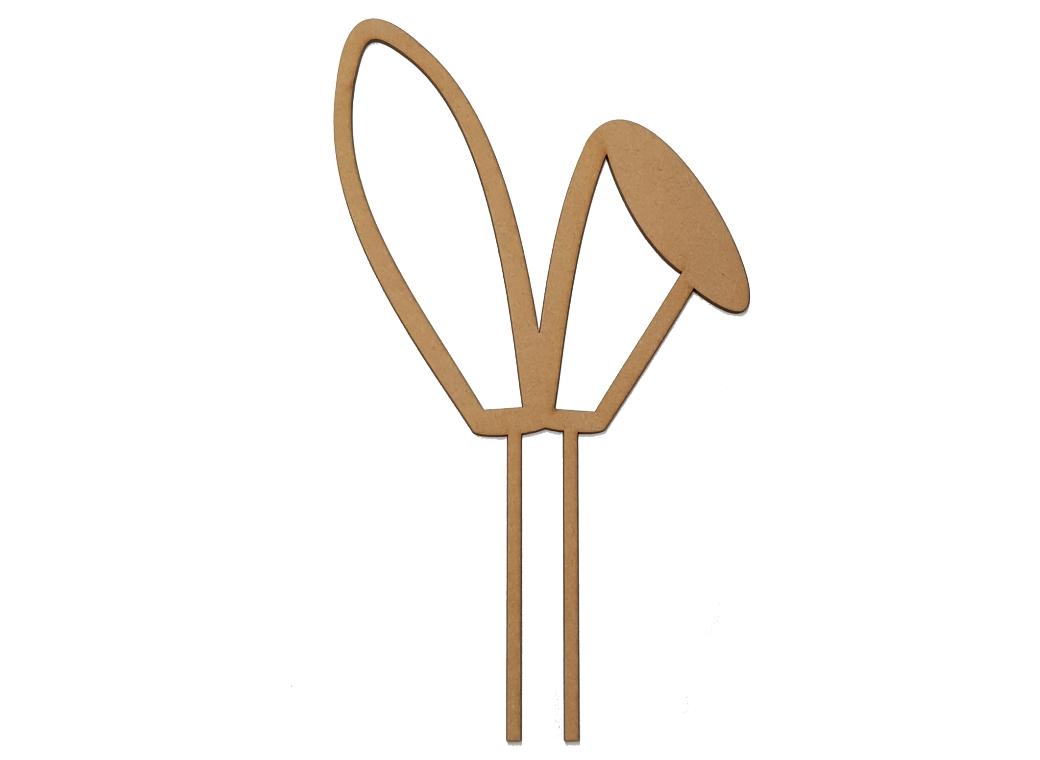 Bunny Ears Cake Topper - Wooden