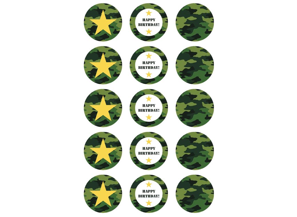 Edible Icing Cupcake Images - Camo