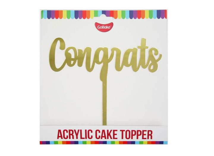 GoBake Congrats Cake Topper - Gold