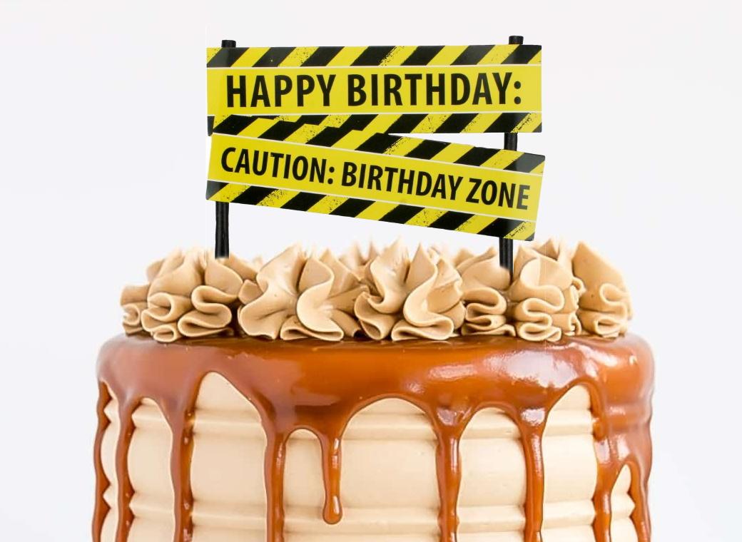 Construction Sign Cake Topper