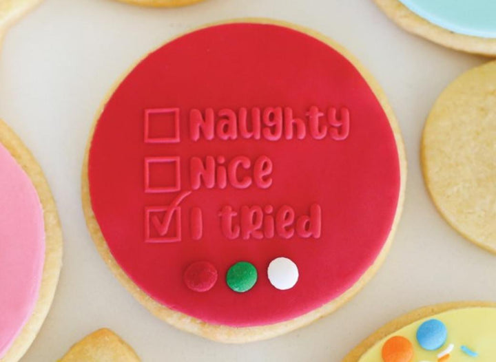 Embosser Stamp - Naughty Nice Tried