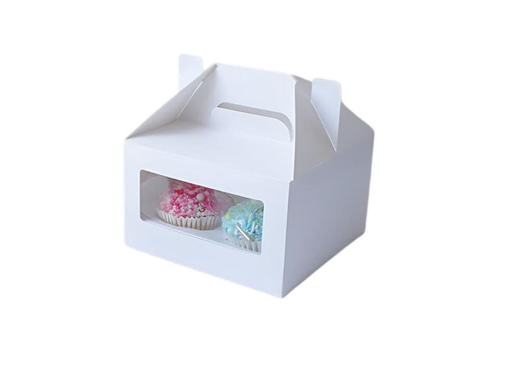 Cupcake Box with Carry Handle 4-Hole 2pk