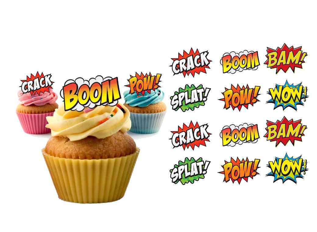 Edible Wafer Toppers - Comic Action Words