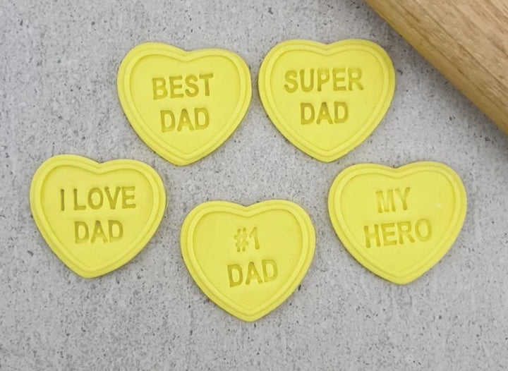 Candy Hearts Super Dad Set Cutter & Embossers