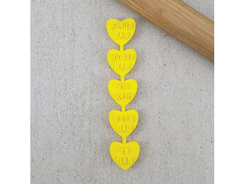 Candy Hearts Super Dad Set Cutter & Embossers