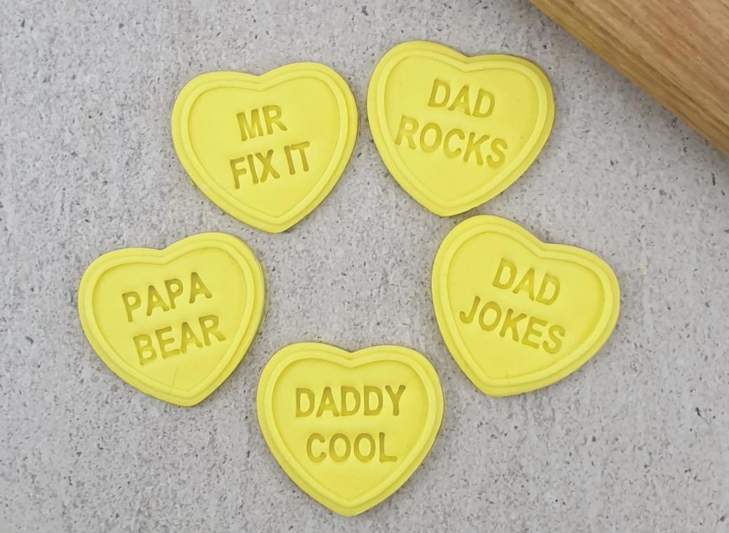 Candy Heart Dad Rocks Set - Embossers only