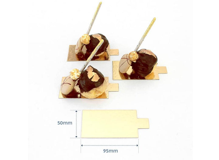 Dessert Boards 50pk - Gold Rectangle