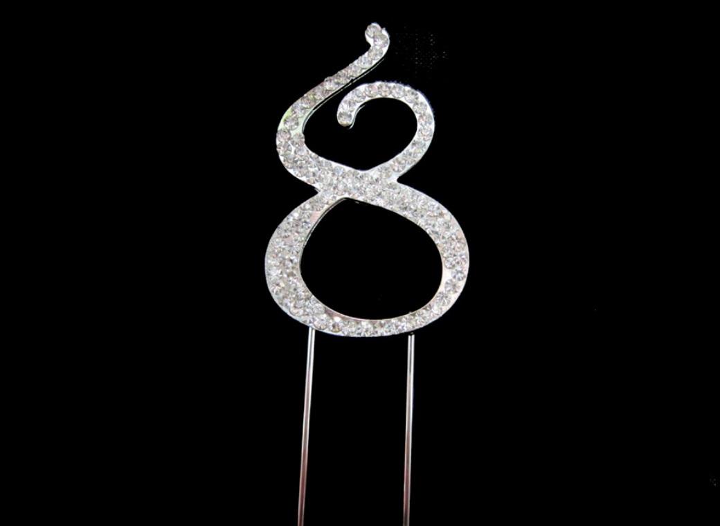 Diamante Cake Topper - Number 8