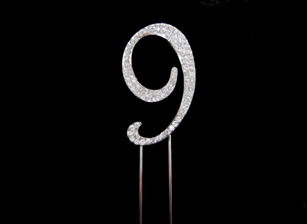 Diamante Cake Topper - Number 9