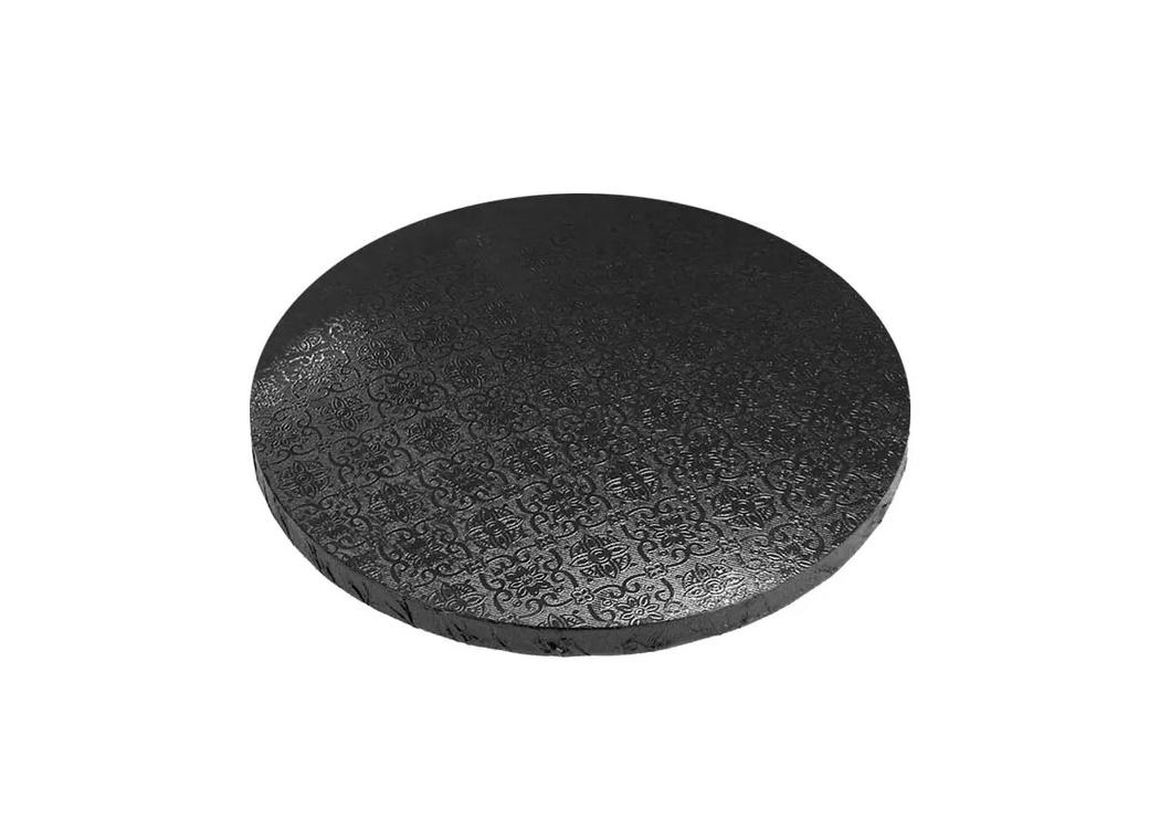 DRUM CAKE BOARD BLACK ROUND 6IN