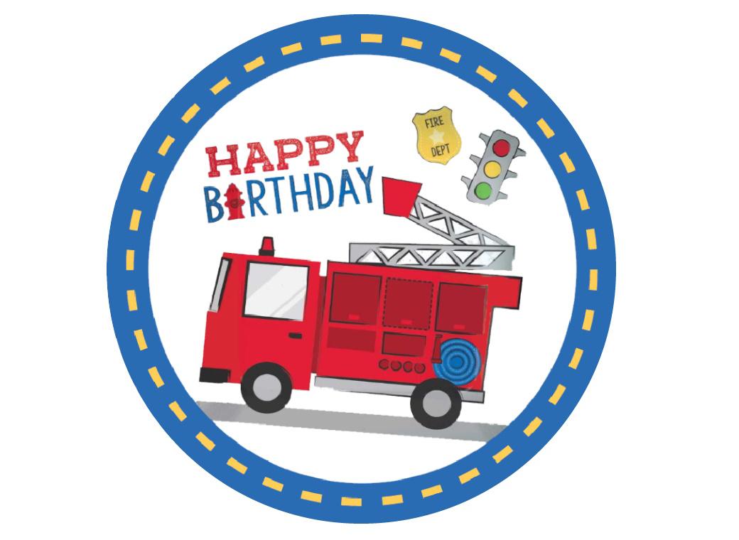 Edible Icing Image - Fire Truck Round