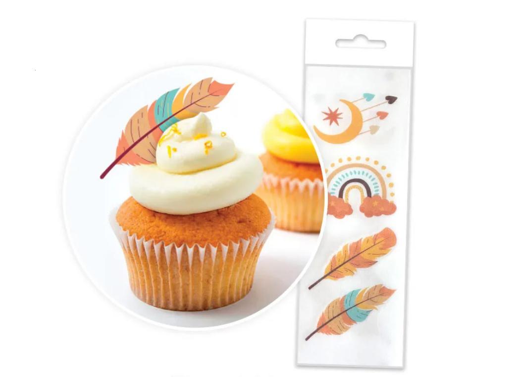 Edible Wafer Cupcake Toppers - Boho