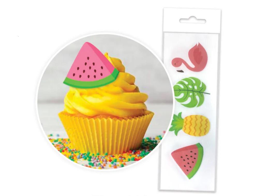 Edible Wafer Cupcake Toppers - Tropical