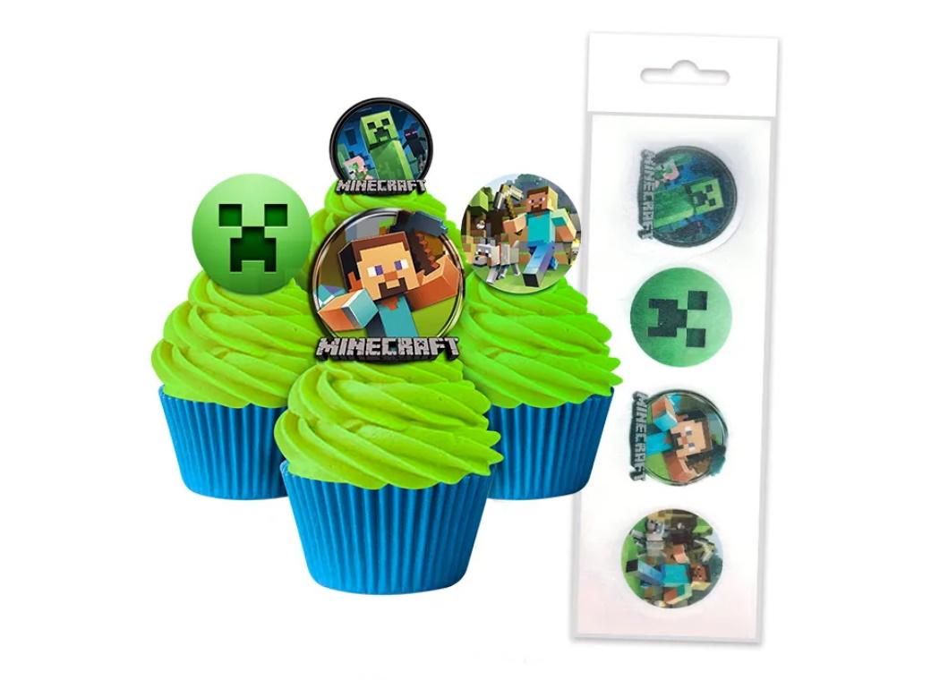 Edible Wafer Cupcake Toppers - Minecraft