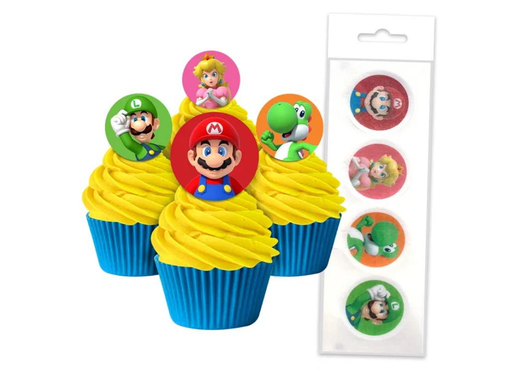 Edible Wafer Cupcake Toppers - Super Mario