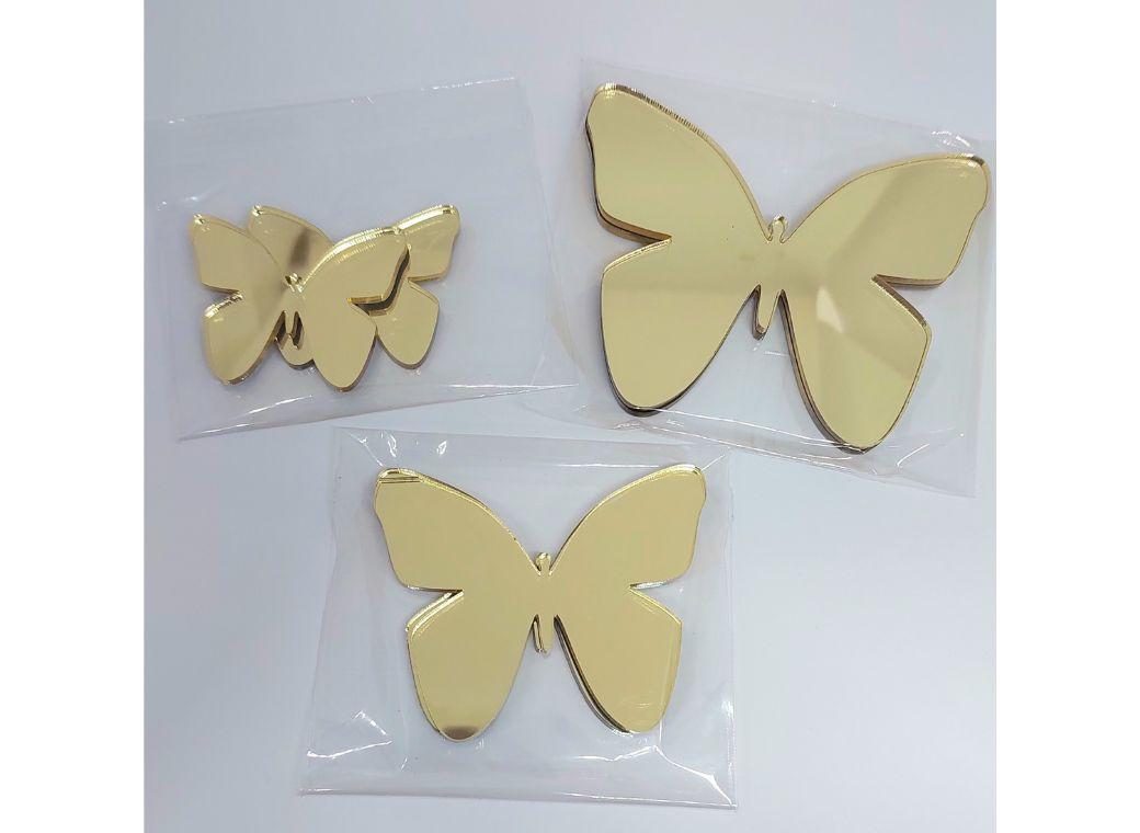 Acrylic Butterflies 6pk - Gold