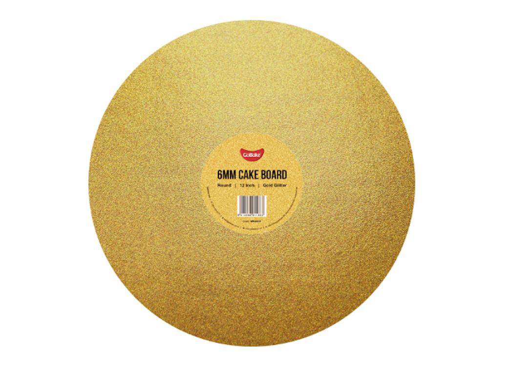 Gold Glitter Round Cake Board 12in