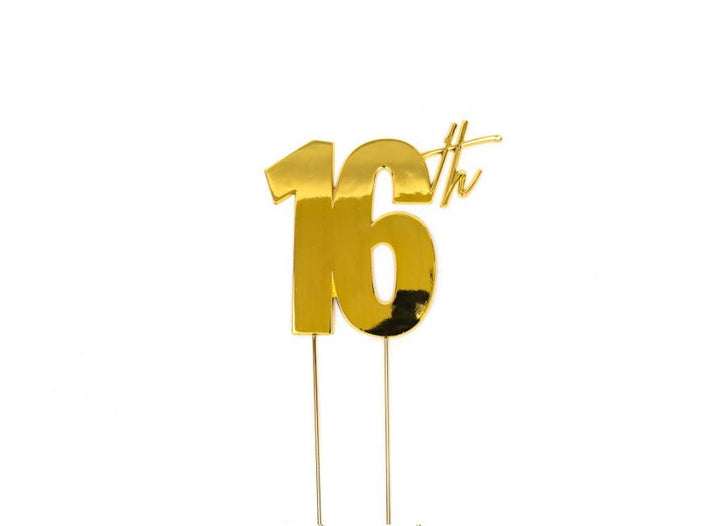 Gold Metal Cake Topper - 16th