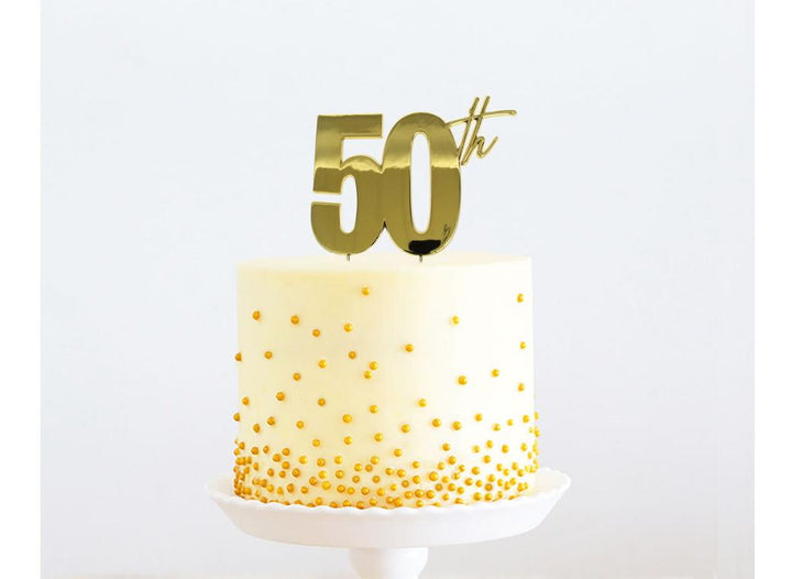 Gold Metal Cake Topper - 50th