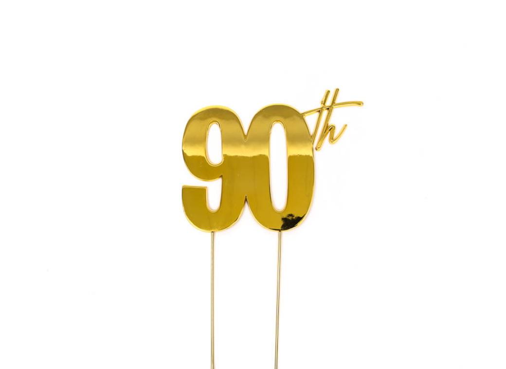 Gold Metal Cake Topper - 90th