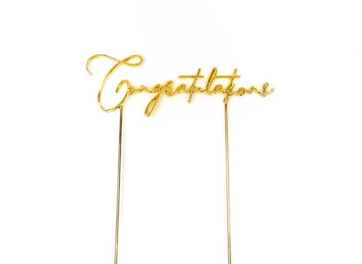 Gold Metal Cake Topper - Congratulations