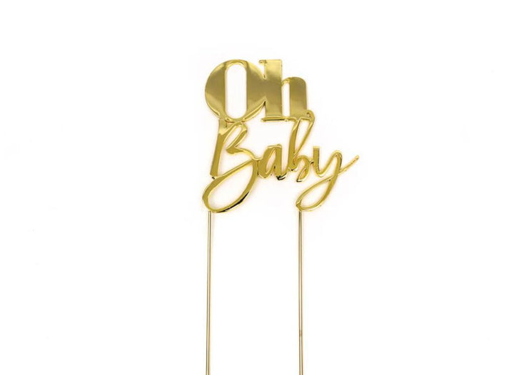 Gold Metal Cake Topper - Oh Baby