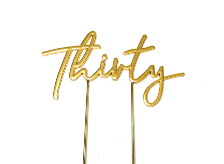 Gold Plated Cake Topper - Thirty